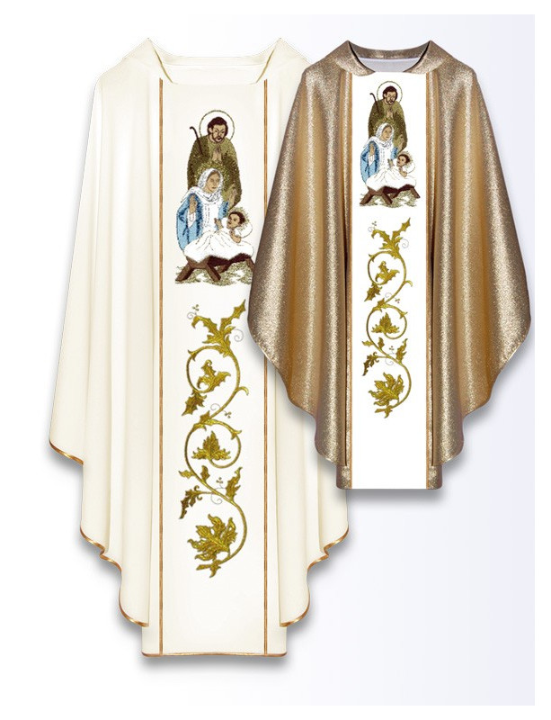 Chasuble with Holy Family images - Christmas