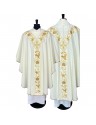 Ornat Semi-Gotycki - kolory liturgiczne - biały, złoty pas (39)
