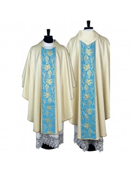 Casulla gótica, tejido jacquard, oro (65)