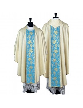 Gothic chasuble, jacquard fabric, gold (65)
