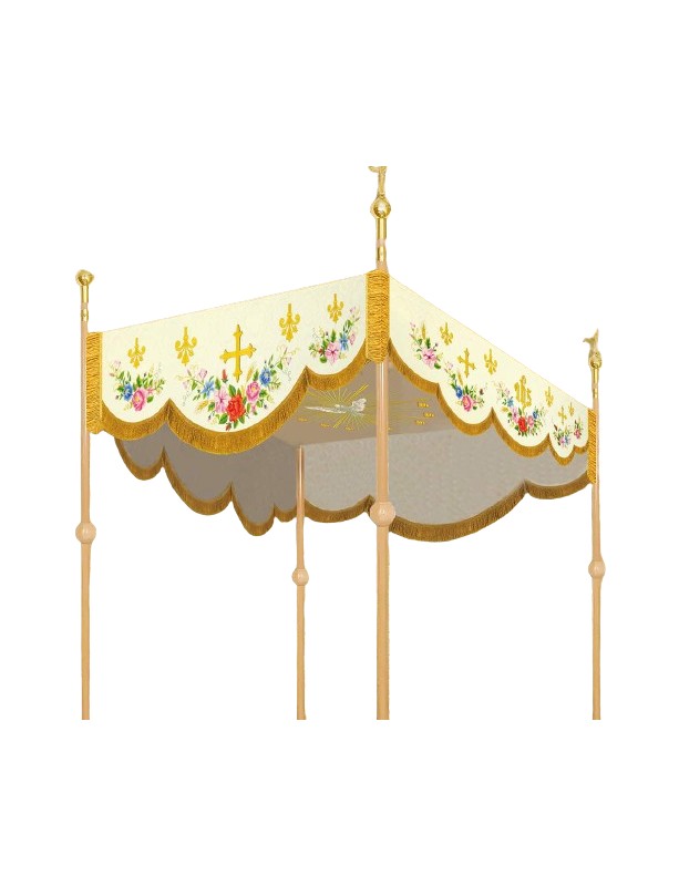 Embroidered processional canopy - ecru (9)