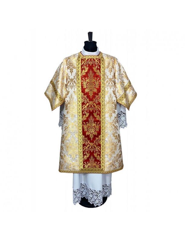 Roman dalmatic, richly decorated - brocade fabric (3K)