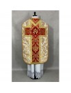 Roman chasuble, brocade fabric - maniple, burse, veil, stole (7K)