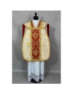 Roman chasuble, brocade fabric - maniple, burse, veil, stole (7K)