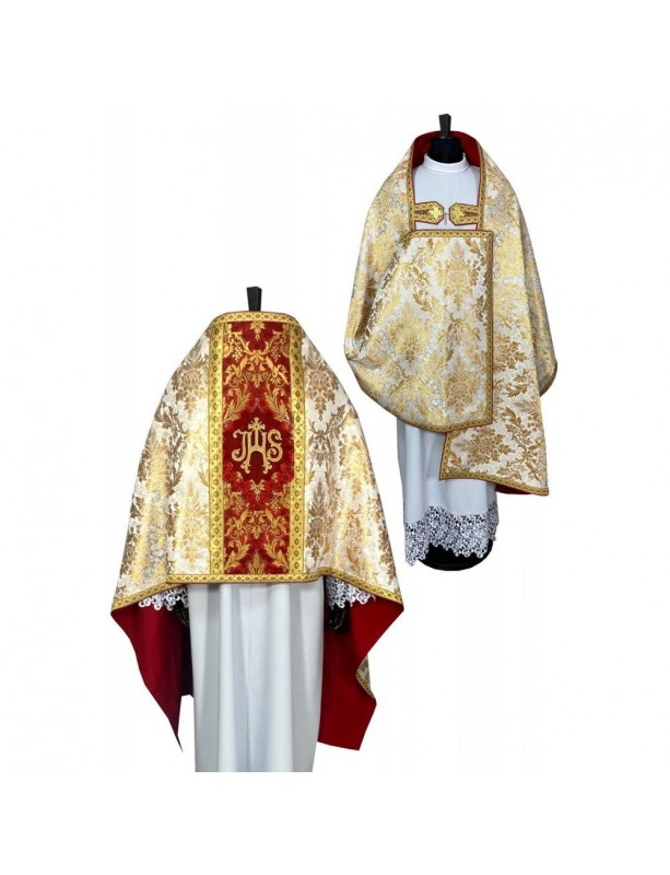 Welon liturgiczny bogato zdobiony - tkanina brokatowa (1K)
