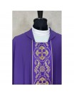 Gothic purple chasuble with woven stripes (6K)