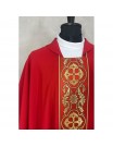 Gothic red chasuble with woven stripes (4K)