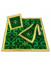 Roman green chasuble - manipulator, burse, veil, stole (6K)