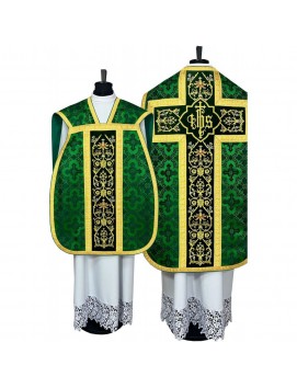 Roman green chasuble - manipulator, burse, veil, stole (6K)