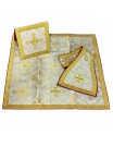 Roman chasuble ecru + gold - maniple, burse, veil, stole (5K)