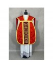 Roman red chasuble - manipulator, burse, veil, stole (4K)