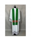 Semi-Gothic green chasuble with priest&#039;s stole (4K)