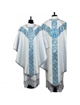 Casulla semigótica mariana con estola sacerdotal (3K)