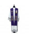 St. Padre Pio embroidered stole - purple color (2K)