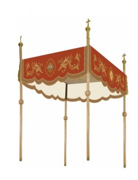 Embroidered processional canopy - red (12)