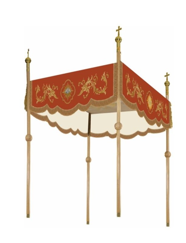 Dais de procession brodé - rouge