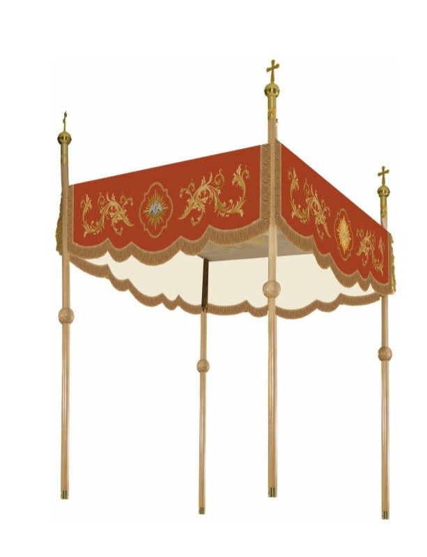 Embroidered processional canopy - red (12)