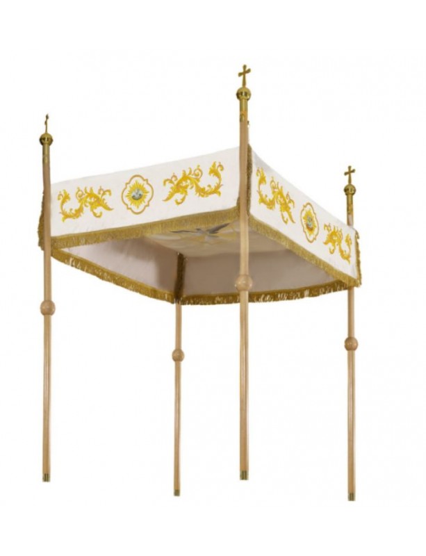 Embroidered processional canopy - ecru (11)