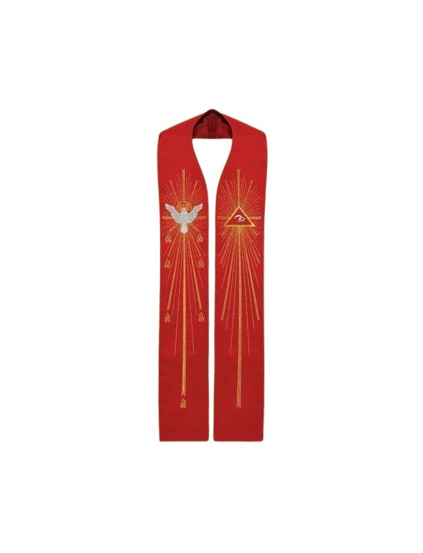 Holy Spirit stole - red embroidered (2)