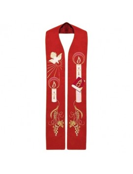 Holy Spirit stole - red embroidered (3)