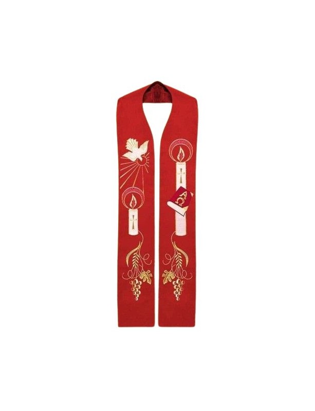 Holy Spirit stole - red embroidered (3)