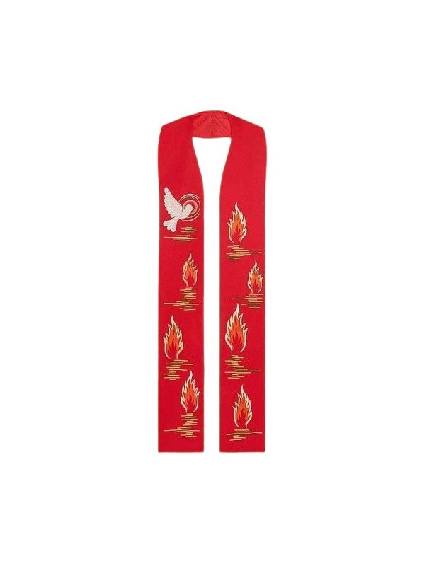 Holy Spirit stole - red embroidered (4)