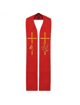 Holy Spirit stole - red embroidered (5)