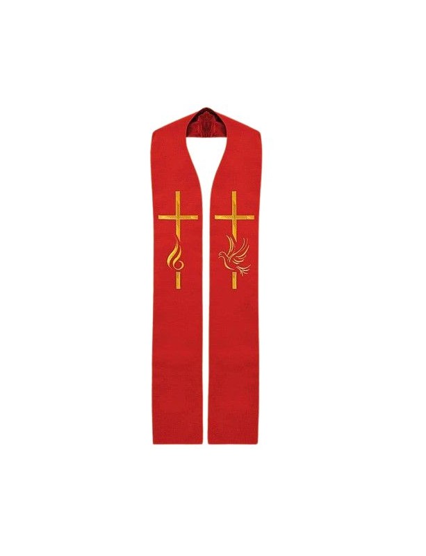 Holy Spirit stole - red embroidered (5)