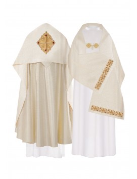 Embroidered veil cross - gold (H2)