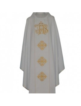 Chasuble avec symbole IHS brodé sur bande