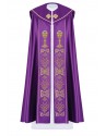 Embroidered cope, IHS + chalice - purple (8H)