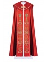 Embroidered cope, IHS + chalice - red (9H)