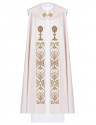Embroidered cope, IHS + chalice - ecru (10H)