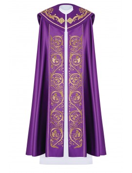 Chape brodée, IHS - violet (12H)