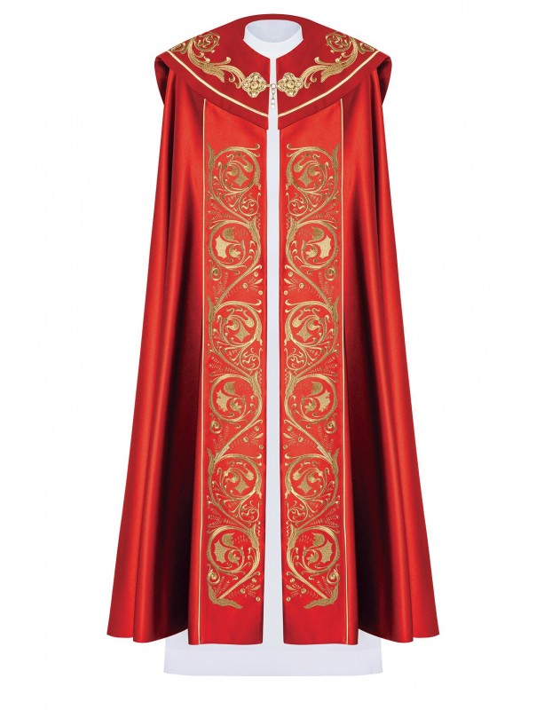 Chape brodée, IHS - rouge (13H)
