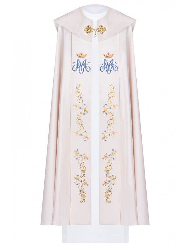 Embroidered Marian cope ecru - (14H)