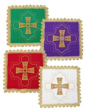 Conjunto de 4 pálio de cálice com cruz decorativa - (1H)