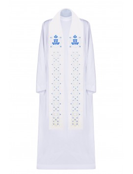 Embroidered ecru stole, Marian (1H)