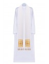 Embroidered ecru stole, embellished with tassels (3H)