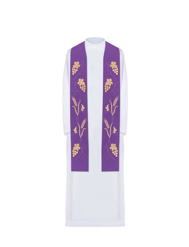 Embroidered purple priest's stole (5H)