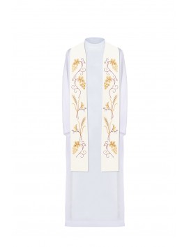 Embroidered ecru priest's stole (6H)