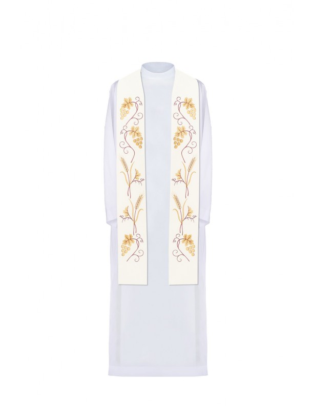 Ručno vezana ecru svećenička štola (6H)