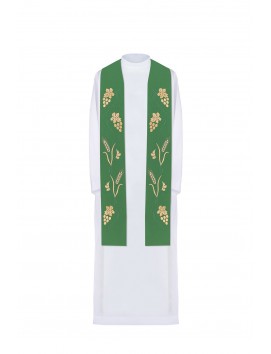 Bestickte grüne Priesterstola (8H)