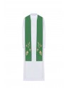 Embroidered green priest's stole (11H)