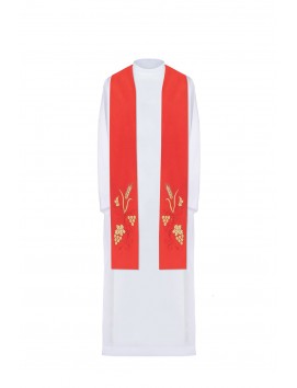 Embroidered red priest's stole (12H)