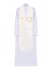 Embroidered wedding stole, ecru (21H)