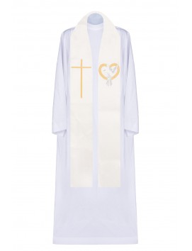 Étole de mariage brodée, écru (21H)