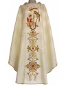 Chasuble ecru rosette Christmas, decorative stones (6)