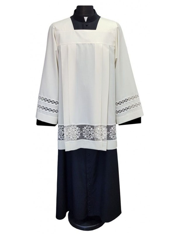 Surplis de prêtre écru, tissu tropical (1K)