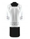 Priest surplice white, decorative cotton lace